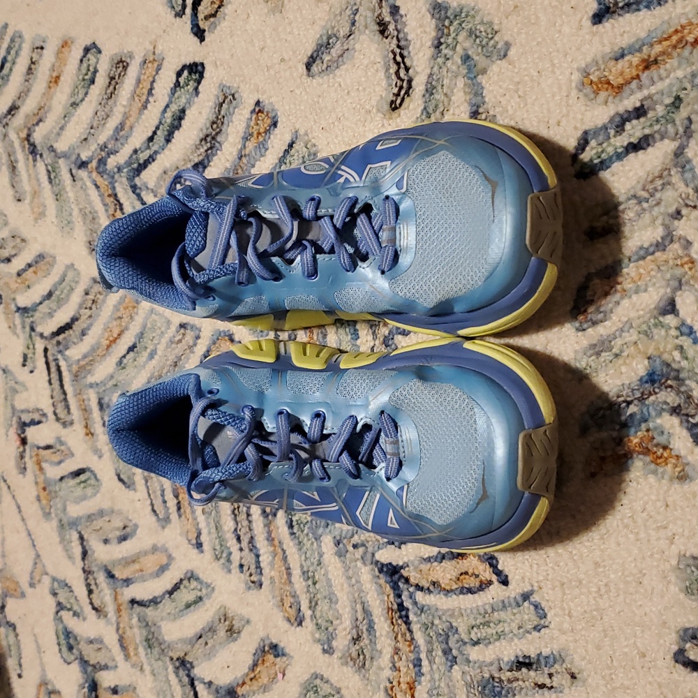 Hoka One One Blue Yellow Running Shoes | Size 7.5 - Picture 2 of 8